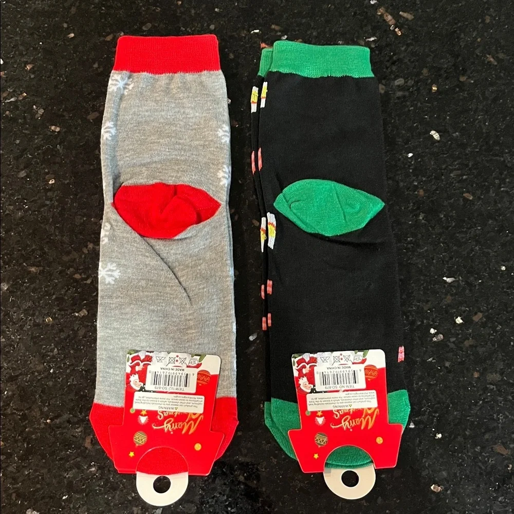🇺🇸Set of Bacon and Egg Festive Socks - Red, Green, Black